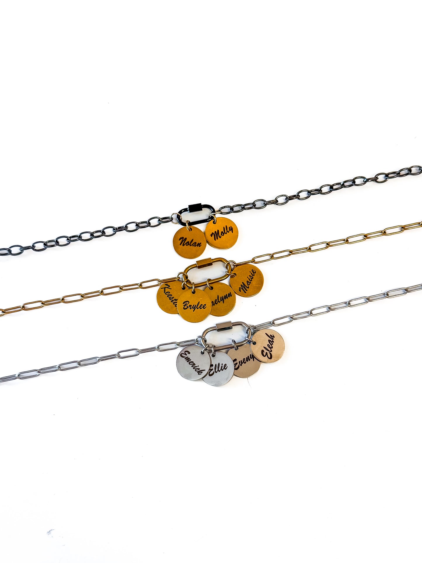 Engraved circle necklace
