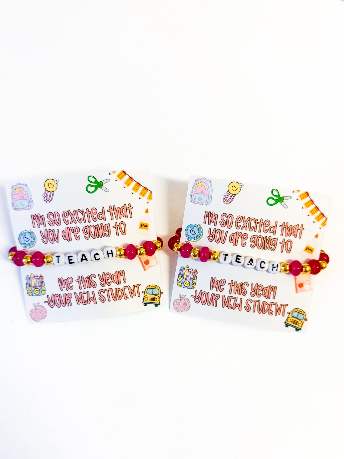 TEACH bracelets with card
