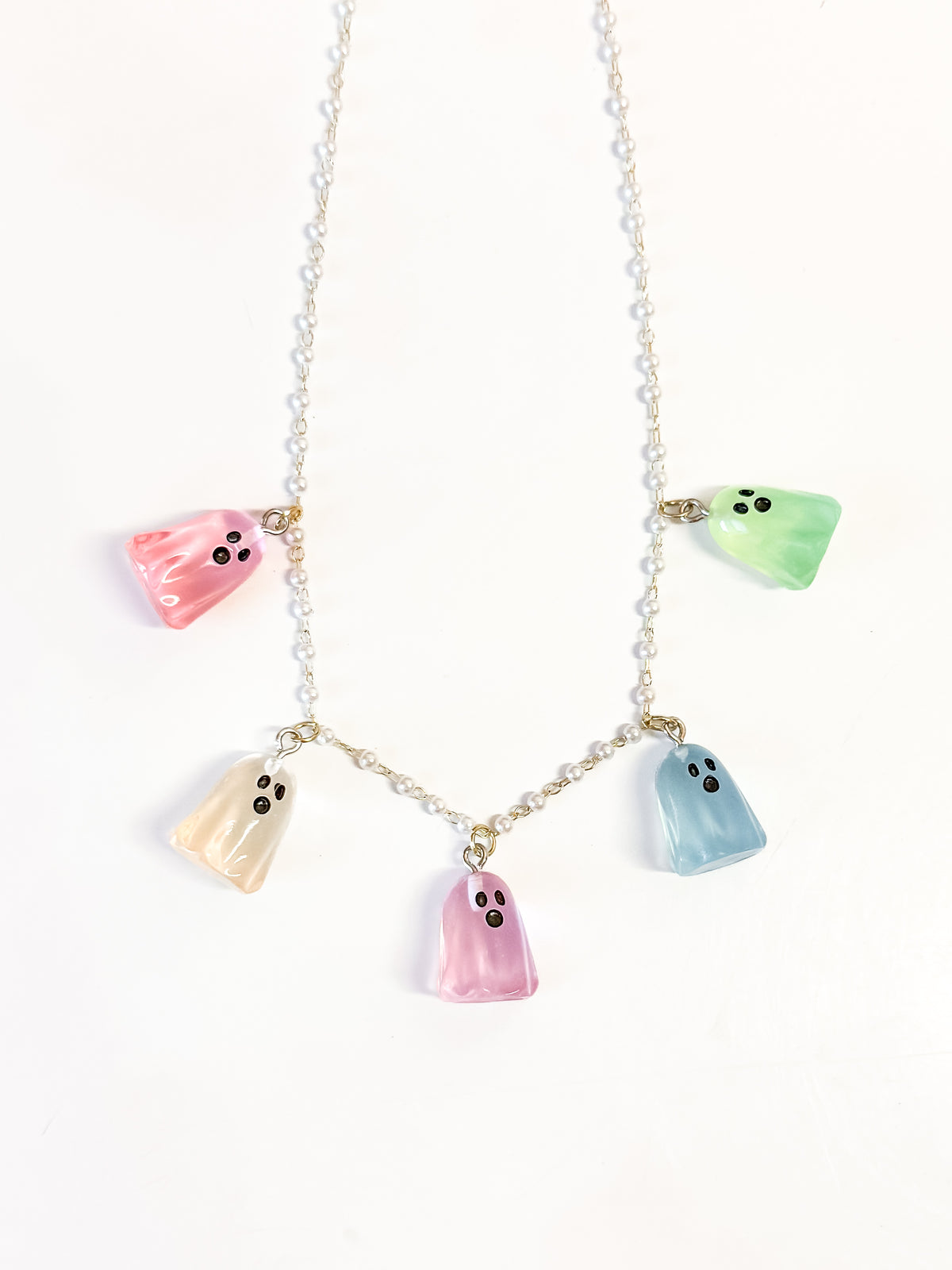 Pastel glow in the dark charm necklace