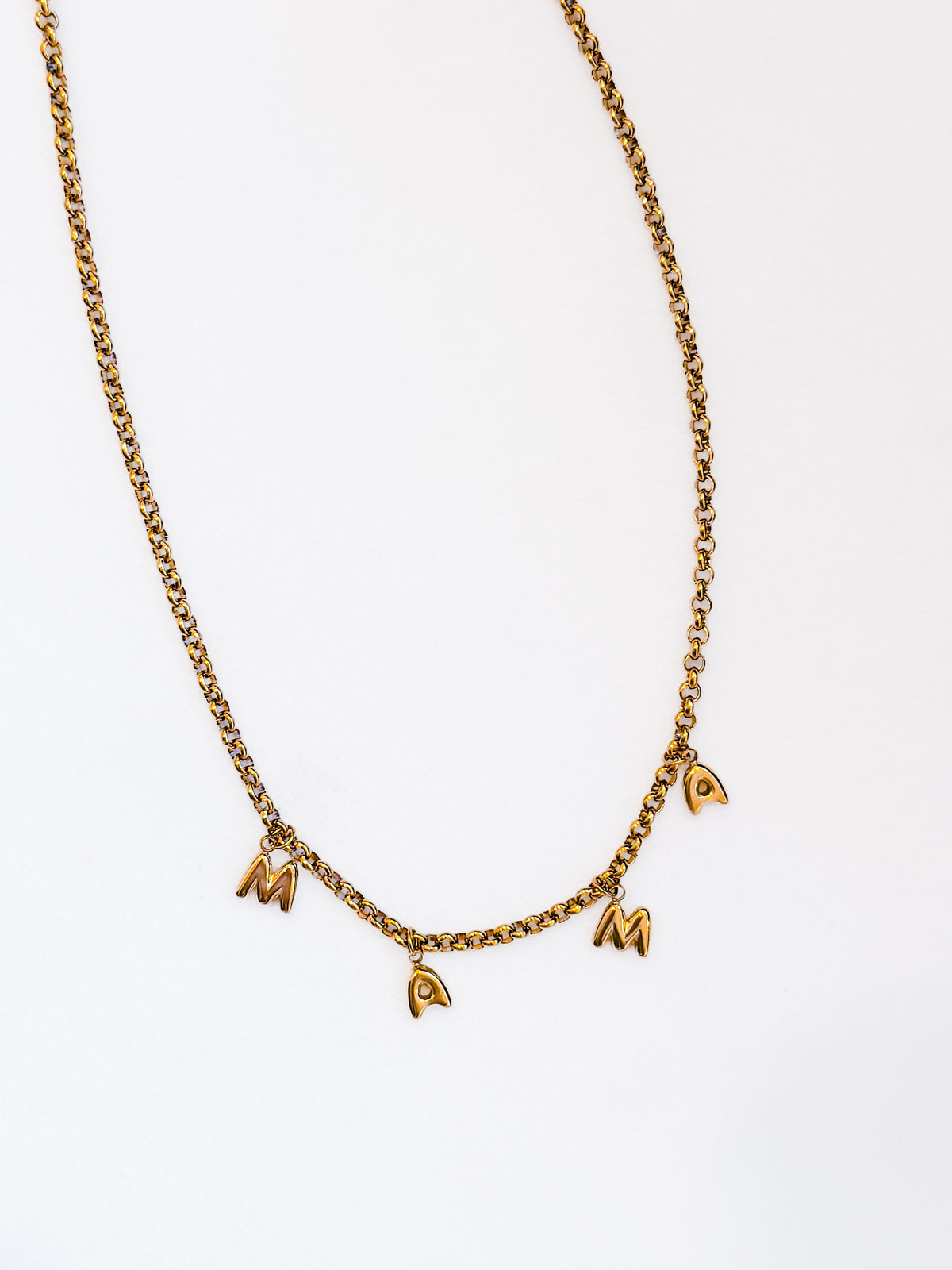 Mama bubble letter necklace